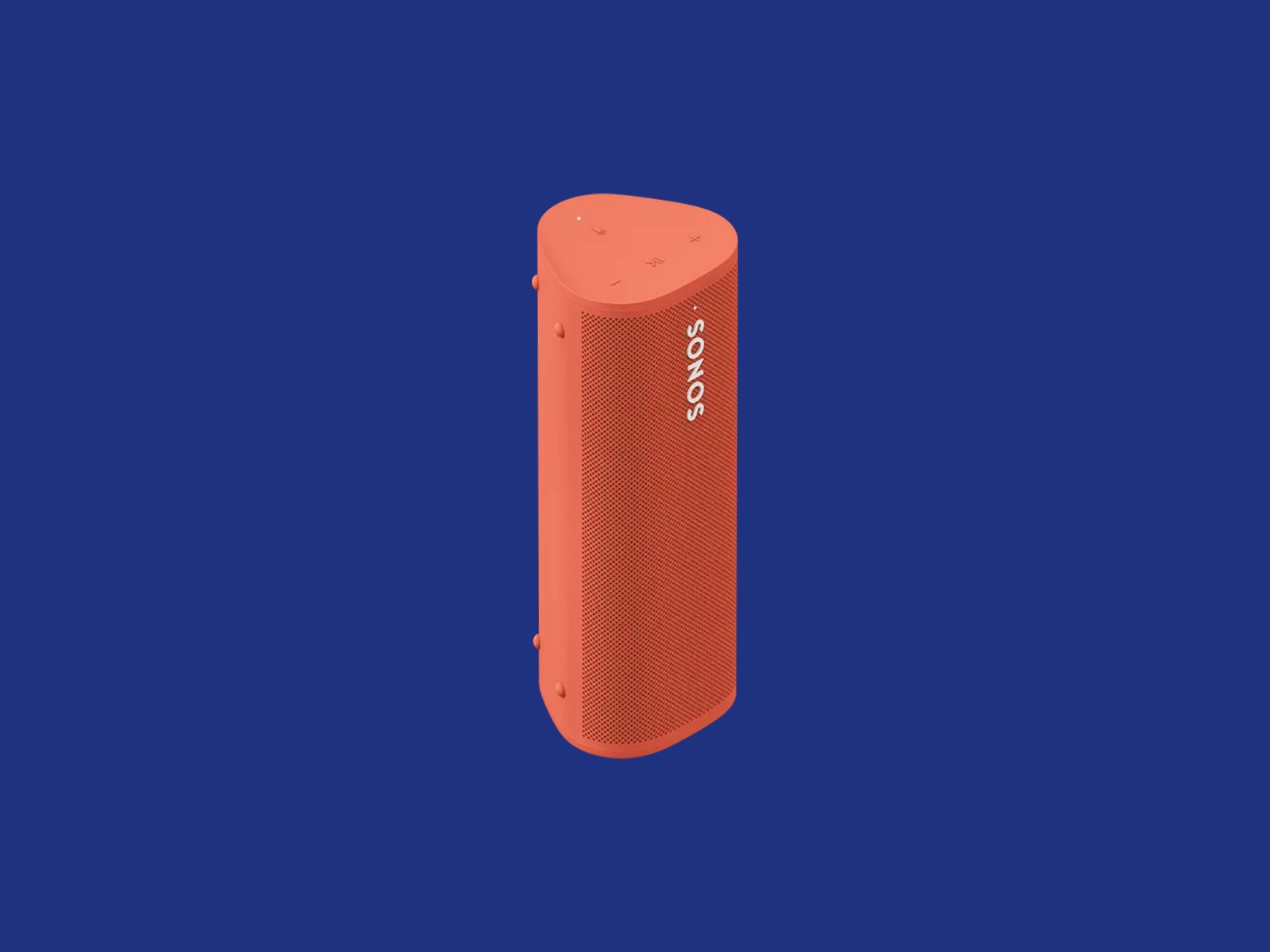 Sonos Roam bluetooth speaker on blue backdrop